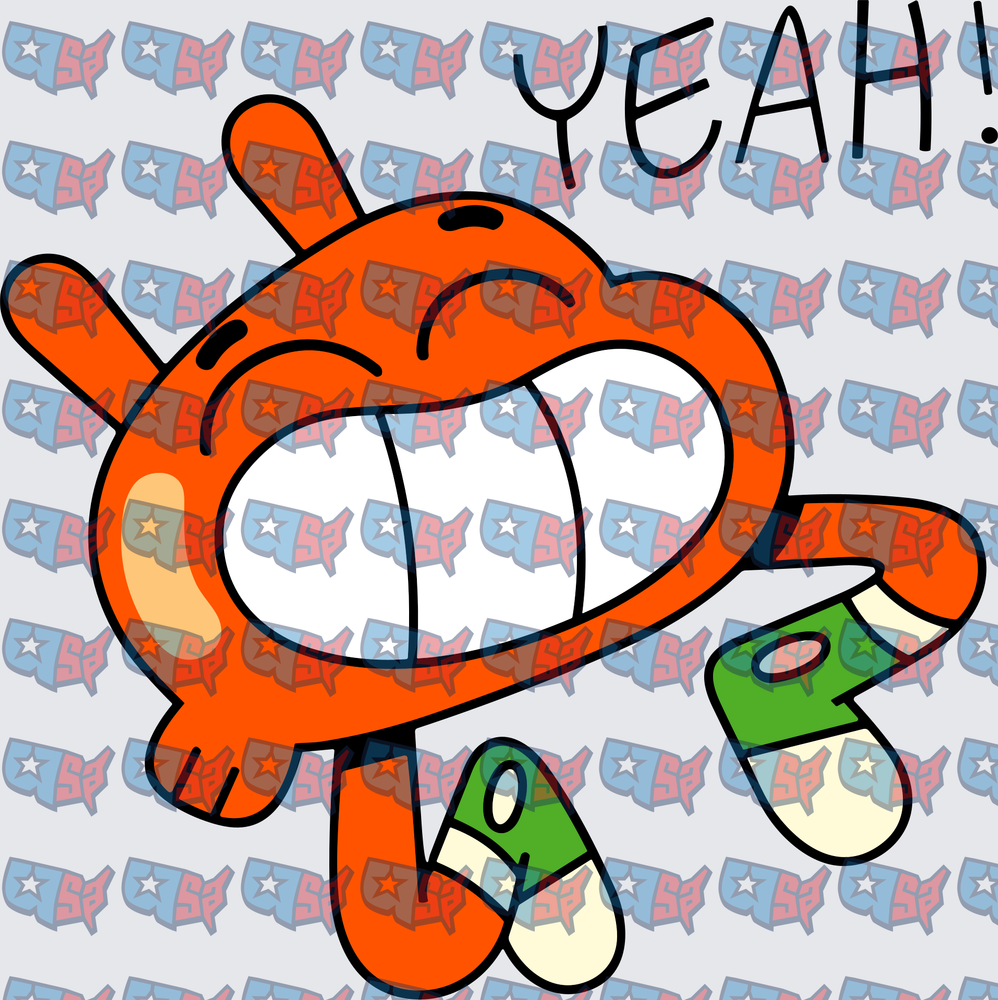Darwin Watterson Excited Yeah Jumping Pose (DTF)