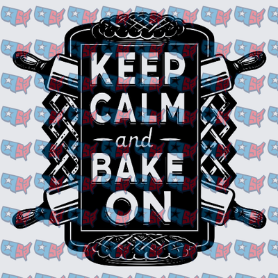 Keep Calm and Bake On Rolling Pin Baking Pan (DTF)