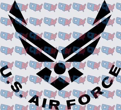 US Air Force Wings Logo Black Military (DTF)