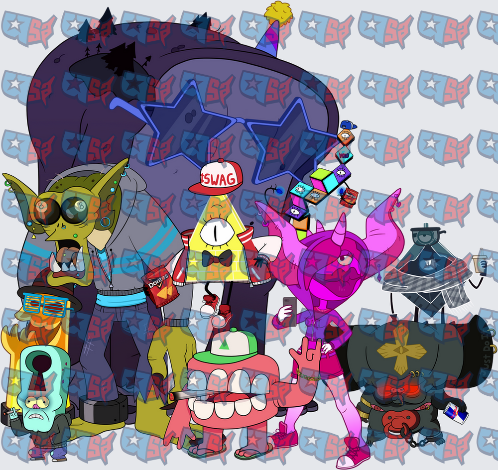 Gravity Falls Bill Cipher Swag Crew Group (DTF)