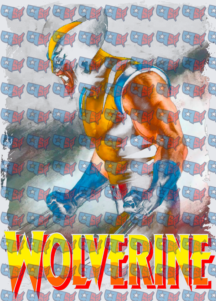 Wolverine Classic Yellow Blue Suit Rage Pose (DTF)