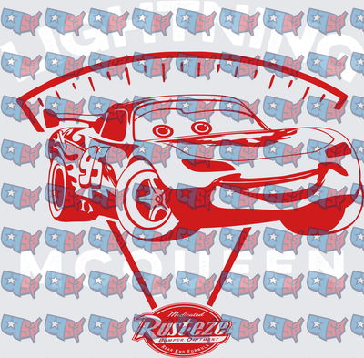 Lightning McQueen Rust-eze Racing Car Red Graphic (DTF)