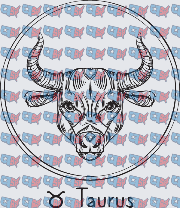 Taurus Zodiac Bull Head Circle Design (DTF)