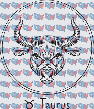 Taurus Zodiac Bull Head Circle Design (DTF)