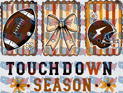 Touchdown Season Football Bow Helmet Floral Trio (DTF)