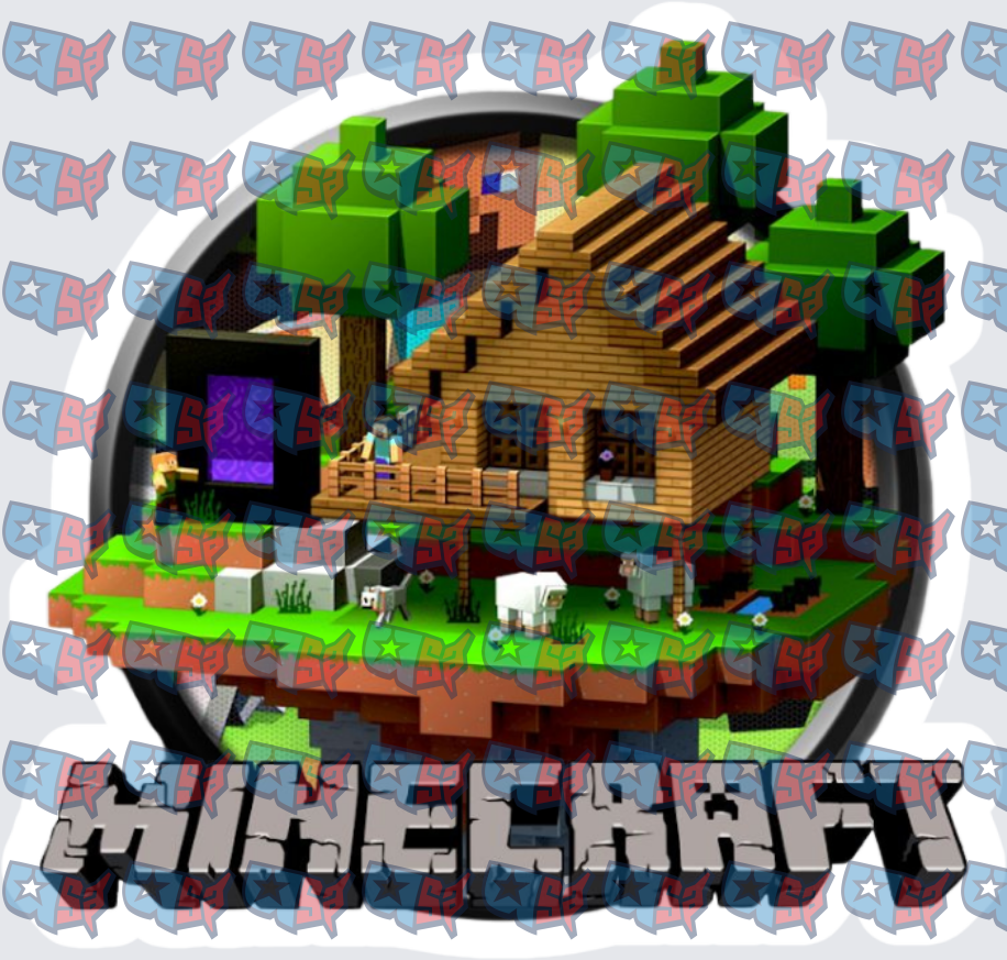 Minecraft Floating Island Wooden House Scene (DTF)