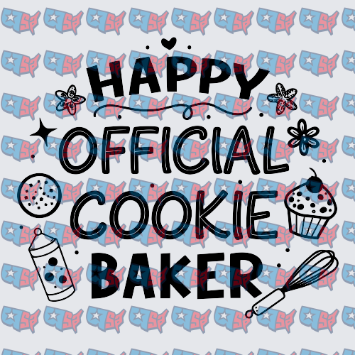 Happy Official Cookie Baker Baking Typography (DTF)
