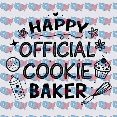 Happy Official Cookie Baker Baking Typography (DTF)