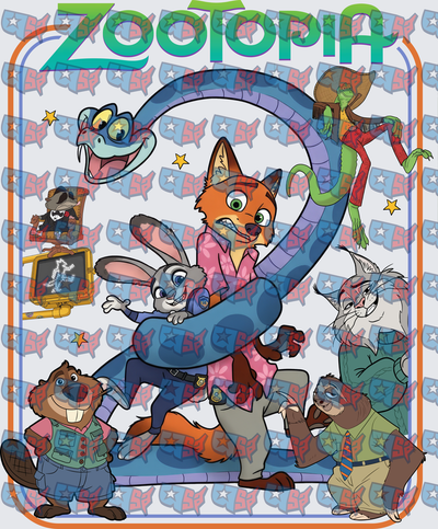 Zootopia Character Group Scene with Nick and Judy (DTF)