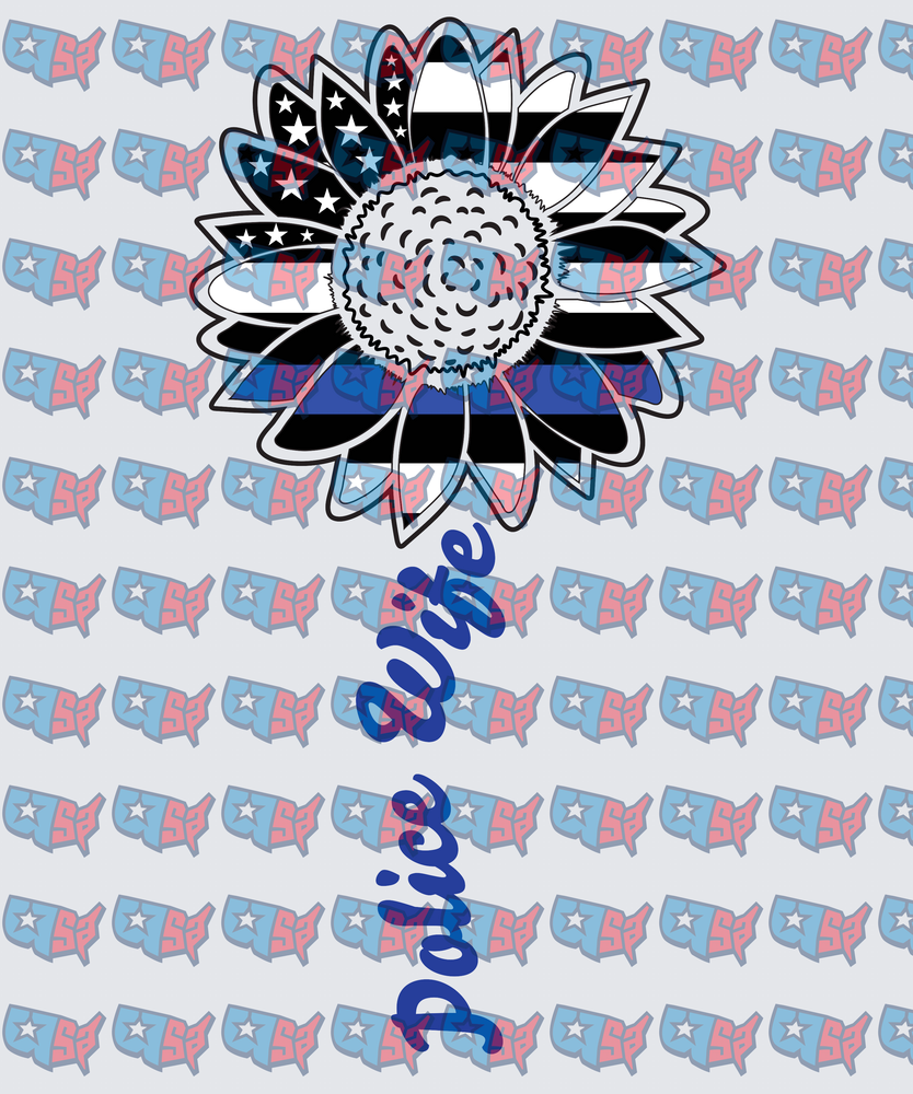 Thin Blue Line Sunflower Police Wife (DTF)