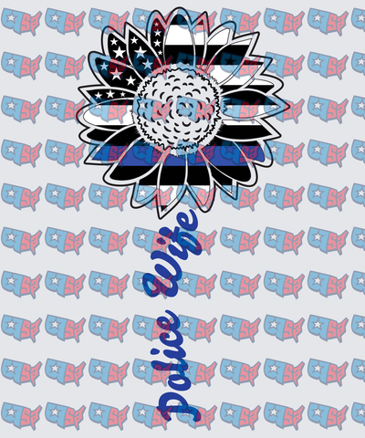 Thin Blue Line Sunflower Police Wife (DTF)