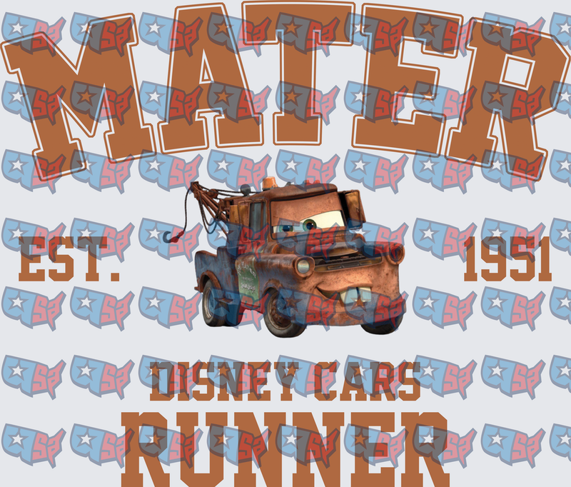 Mater Rusty Tow Truck Runner Est 1951 (DTF)