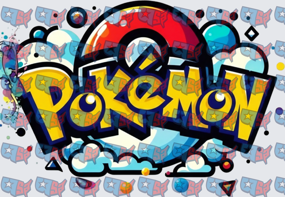 Pocket Monster Logo Pokeball Graffiti Style Design (DTF)