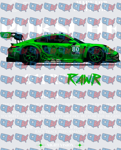 Green Monster Race Car Number 80 RAWR (DTF)