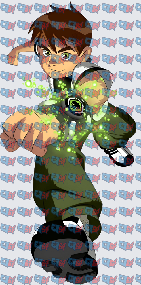 Young Hero Boy Activating Alien Watch Green Energy (DTF)