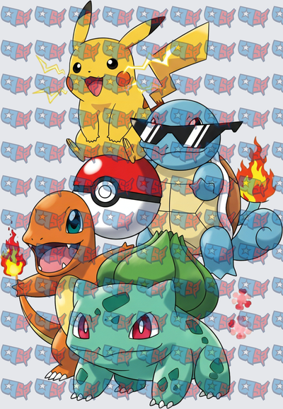 Pikachu Squirtle Charmander Bulbasaur Starter Squad Pokeball (DTF)