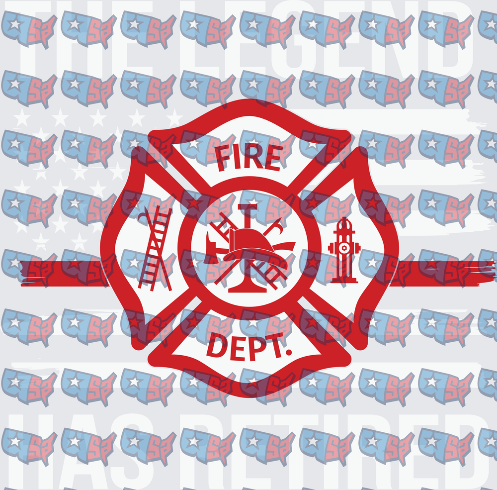 The Legend Has Retired Fire Dept Maltese Cross (DTF)