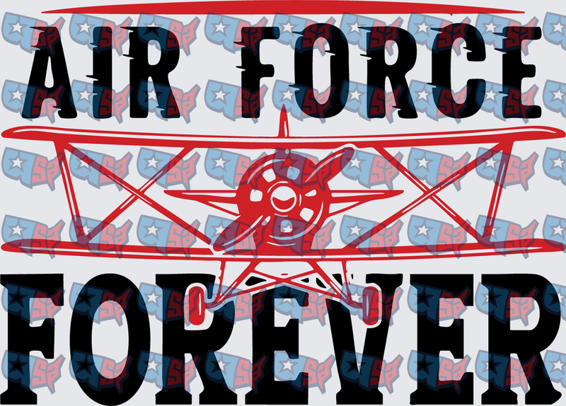 Air Force Forever Red Biplane Graphic (DTF)