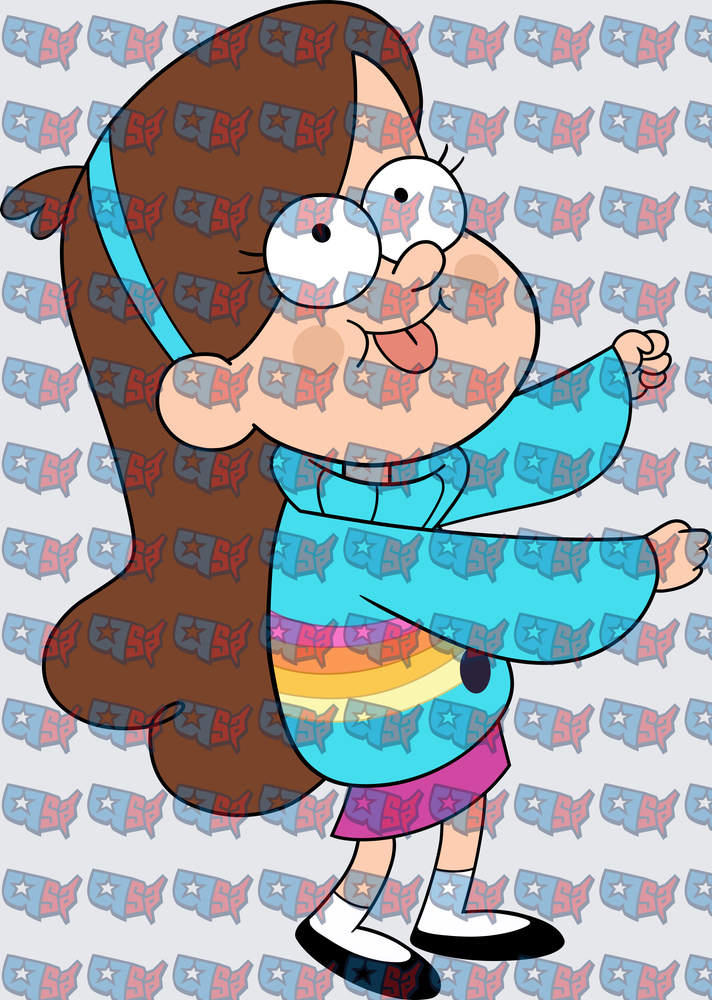 Cartoon Girl Rainbow Skirt Dancing Pose (DTF)