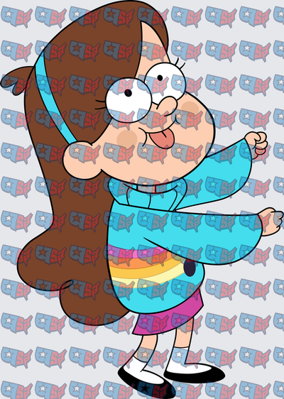 Cartoon Girl Rainbow Skirt Dancing Pose (DTF)