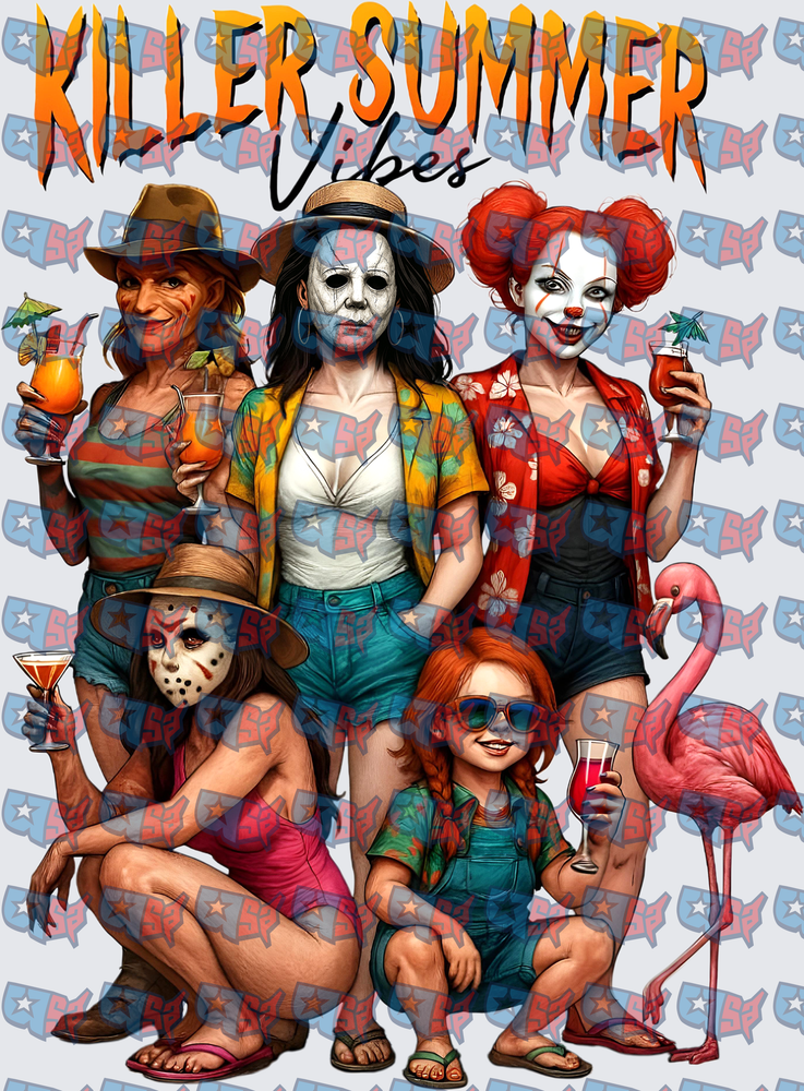 Killer Summer Vibes Horror Icon Women Tropical (DTF)