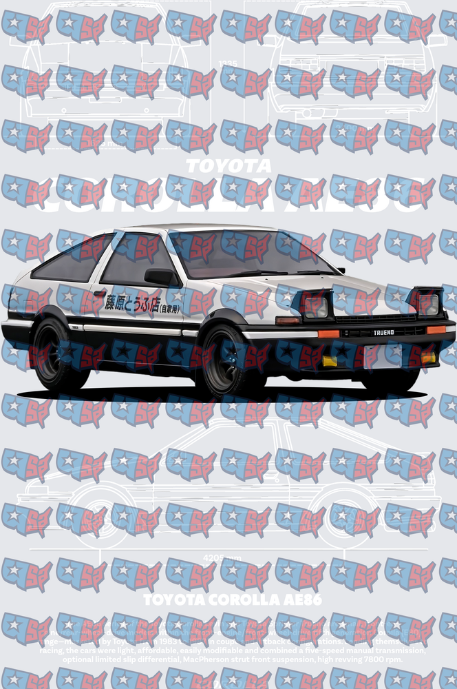 Initial D AE86 Trueno Fujiwara Tofu Shop Blueprint (DTF)
