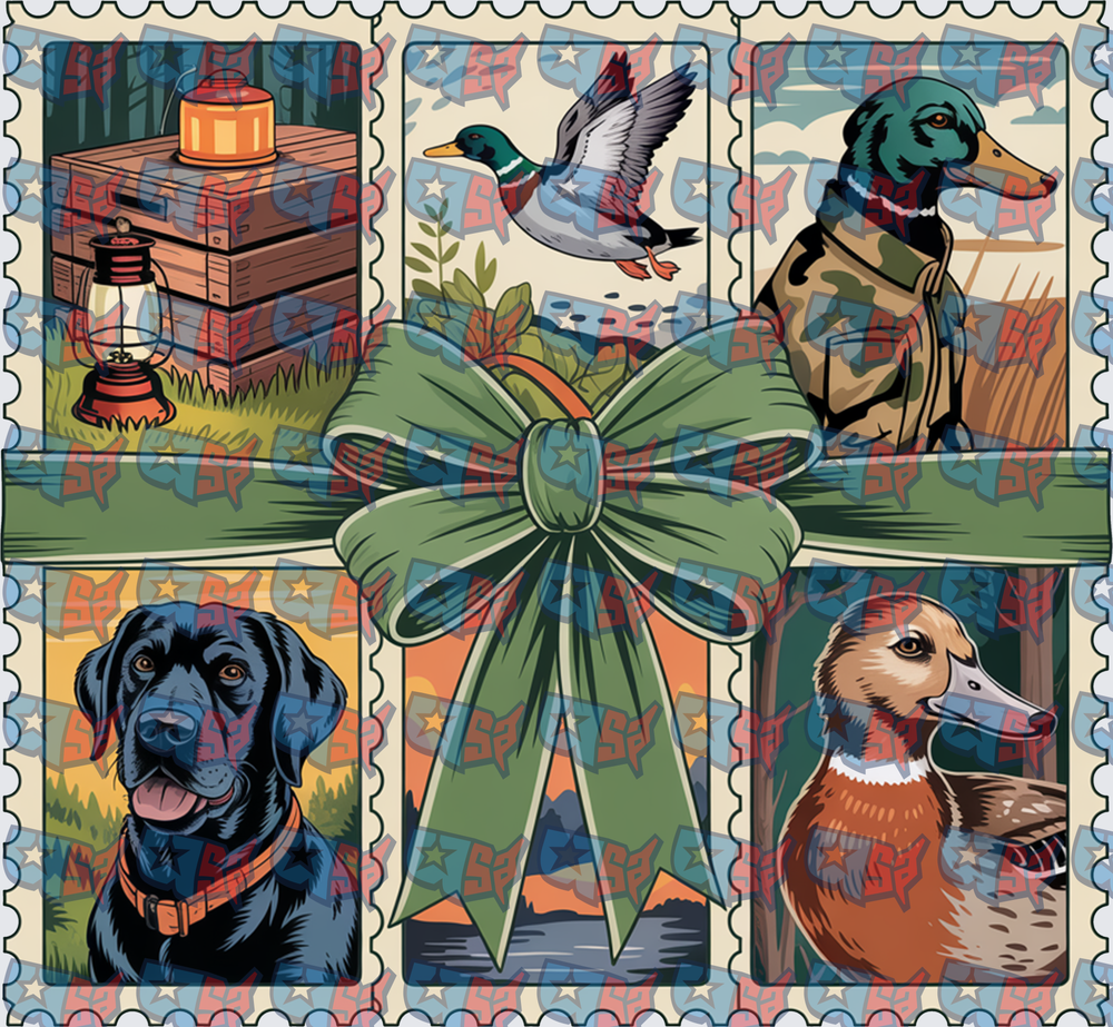 Duck Hunting Stamp Collection With Green Bow (DTF)
