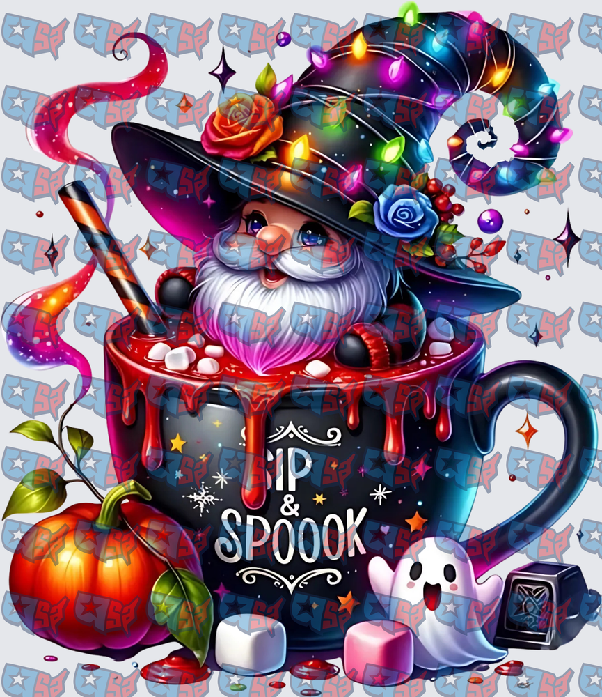 Sip & Spook Halloween Gnome Witch Mug (DTF)