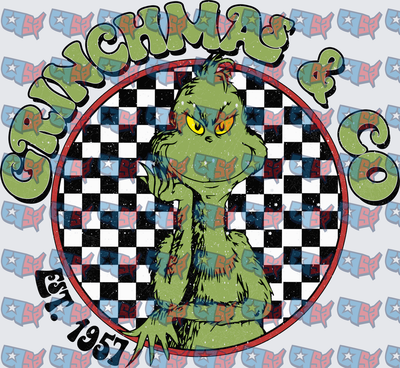 Grinchmas & Co Est 1957 Retro Checkered Green Creature (DTF)