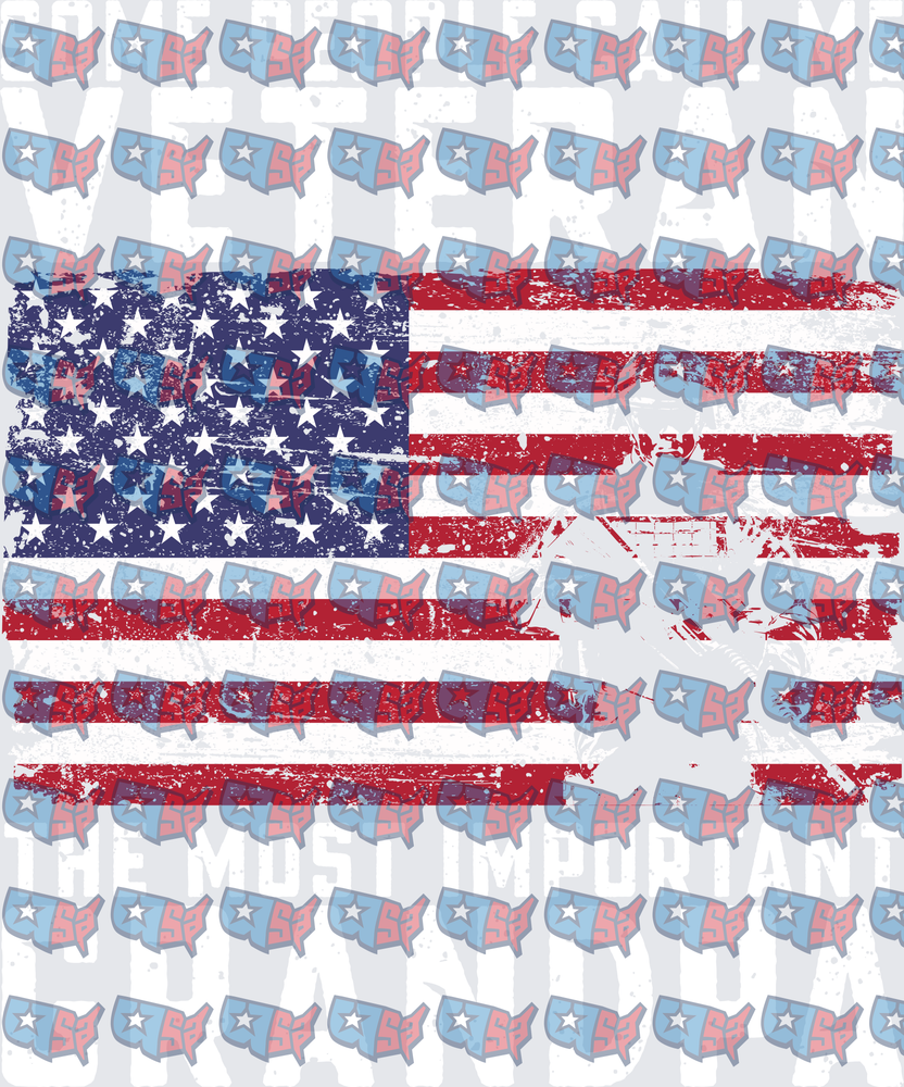 Distressed American Flag Patriotic Grunge Design (DTF)