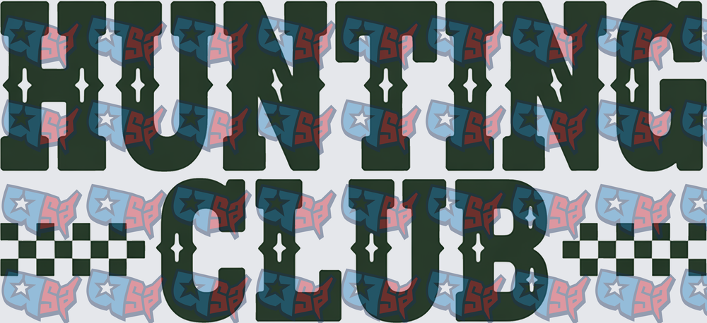 Hunting Club Bold Varsity Text Patriotic Design (DTF)