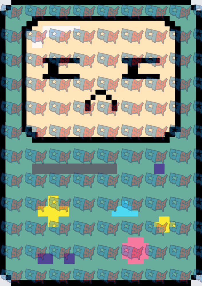 Pixel Art Game Console Robot Face Design (DTF)