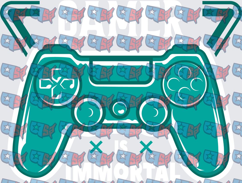 Gamer Is Immortal Teal Game Controller (DTF)