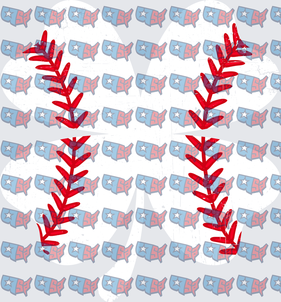 Distressed Baseball Four Leaf Clover (DTF)