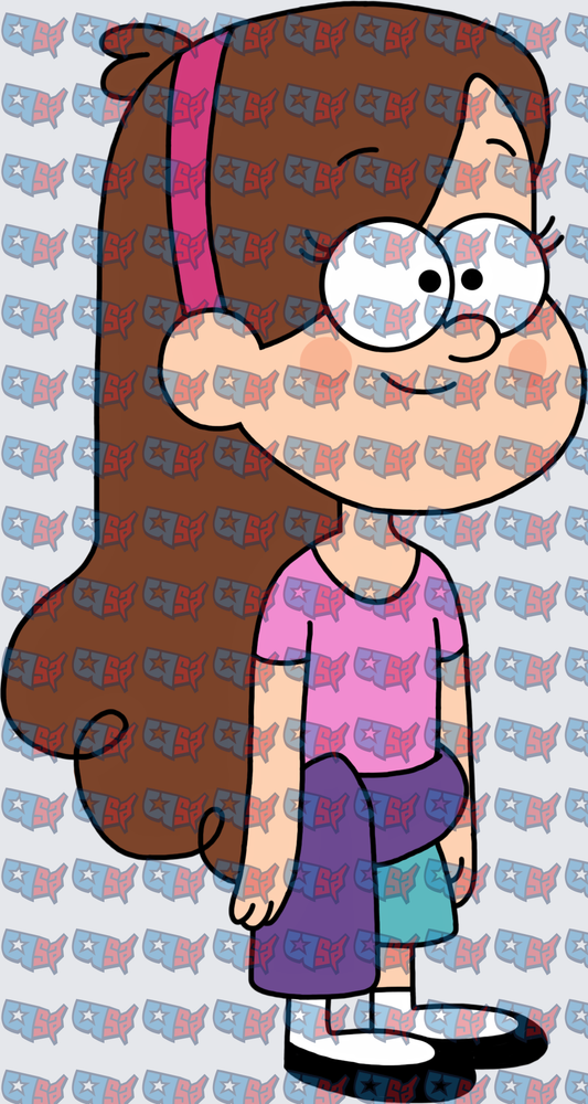 Cheerful Brown Haired Girl Pink Headband (DTF)
