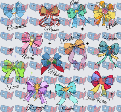 Disney Princess Themed Decorative Bows Collection (DTF)