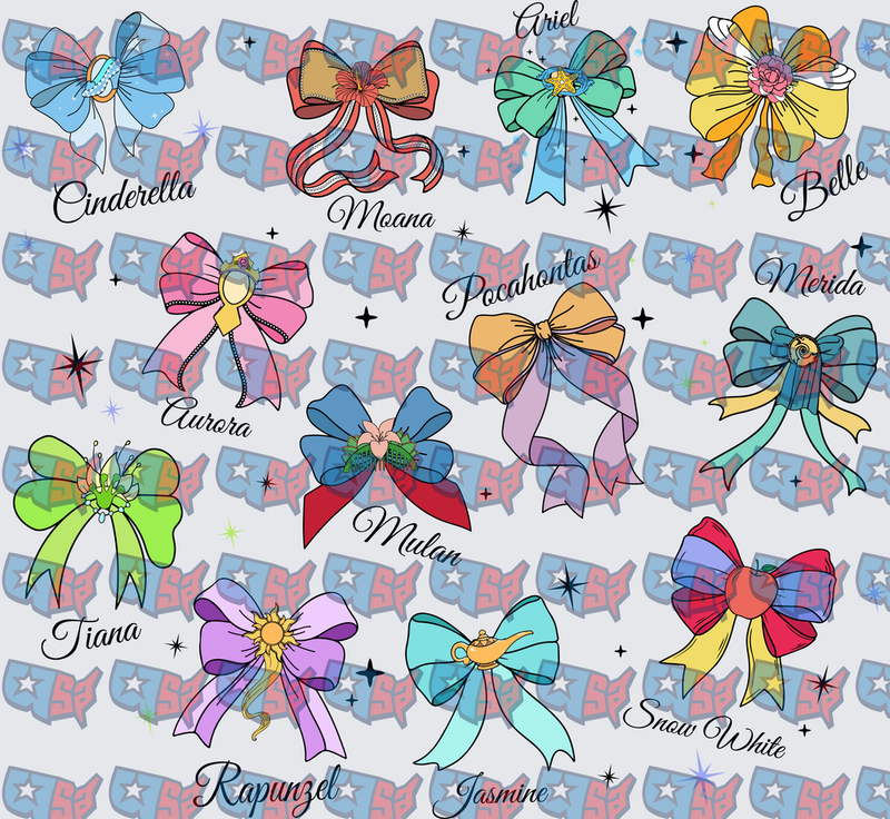 Disney Princess Themed Decorative Bows Collection (DTF)