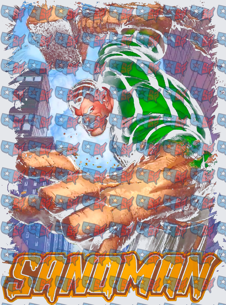 Sandman Marvel Villain Comic Book Art Design (DTF)