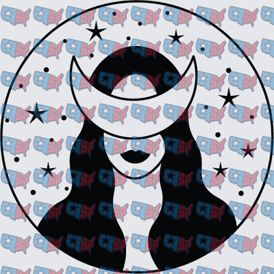 Mystical Witch Woman Crescent Moon Stars Circle (DTF)