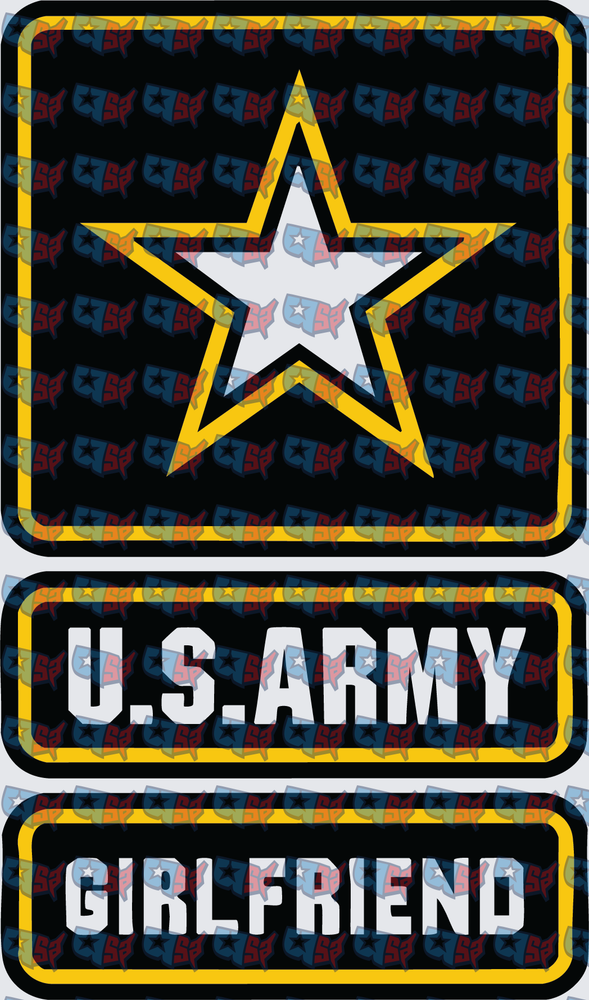 Army Star Logo Girlfriend Military Pride Patch Set (DTF)
