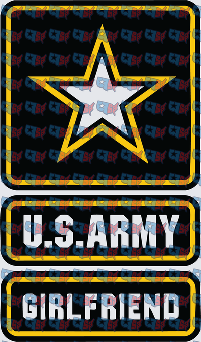 Army Star Logo Girlfriend Military Pride Patch Set (DTF)