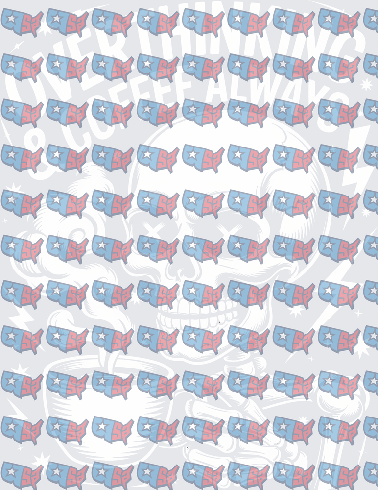 USA Map Pattern Skull Crossbones Patriotic (DTF)