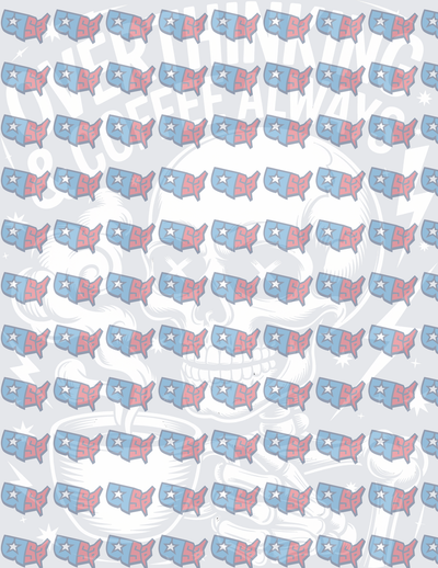 USA Map Pattern Skull Crossbones Patriotic (DTF)