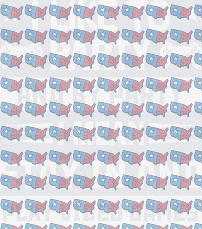 Patriotic USA Map Pattern Red White Blue Stars (DTF)