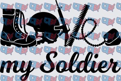 My Soldier Military Boots Helmet Dog Tags (DTF)