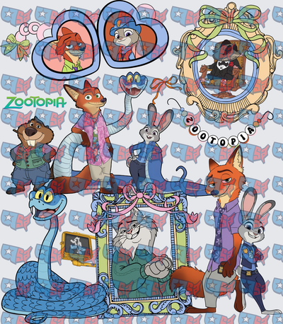 Zootopia Nick Judy Character Collage Bundle (DTF)