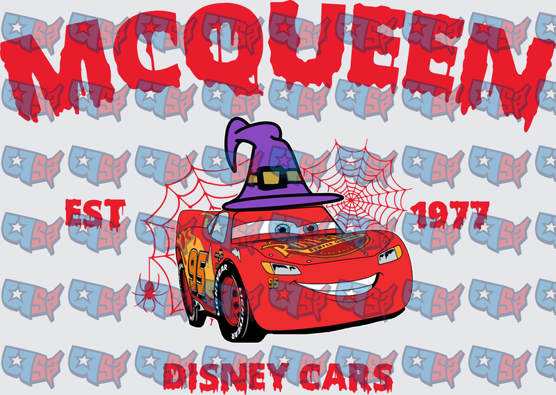 Halloween Witch Hat Race Car Spider Web Design (DTF)
