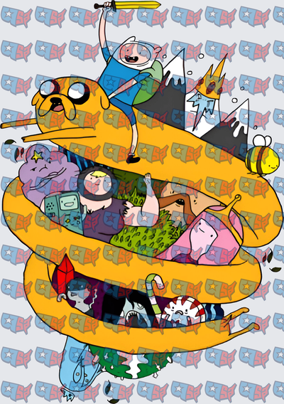Adventure Time Character Collage Inside Jake (DTF)