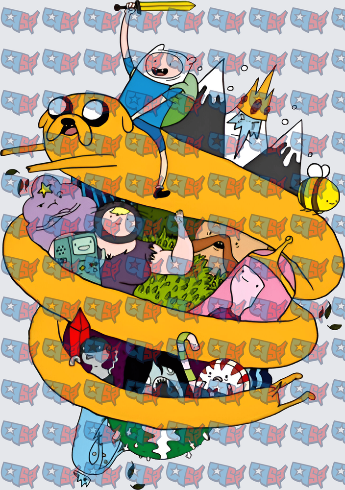 Adventure Time Character Collage Inside Jake (DTF)