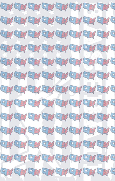 Patriotic USA Map Pattern with Stars (DTF)